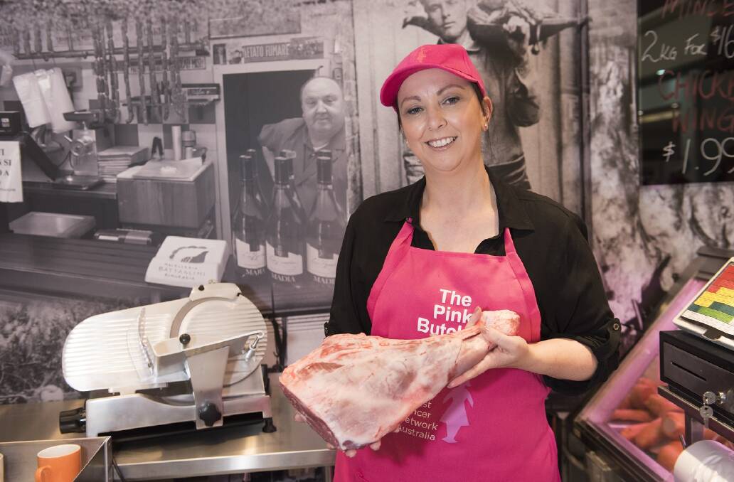 PINK DAYS: South Australia's Sam DiCicco, whose family butcher shop Seaford Gourmet Meats was the first to turn pink, will lead the charge to raise funds this month for breast cancer.