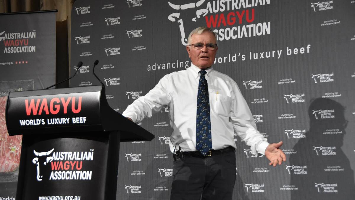 Queensland cattleman Peter Hughes at the Australian Wagyu Association conference in Melbourne in April.