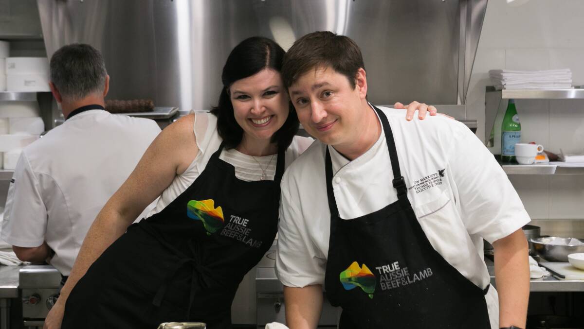 PARTNERSHIPS: Catherine Golding in New York with the executive chef for Westin and W Bellevue  and Marriott Culinary Council, Thomas Horner.