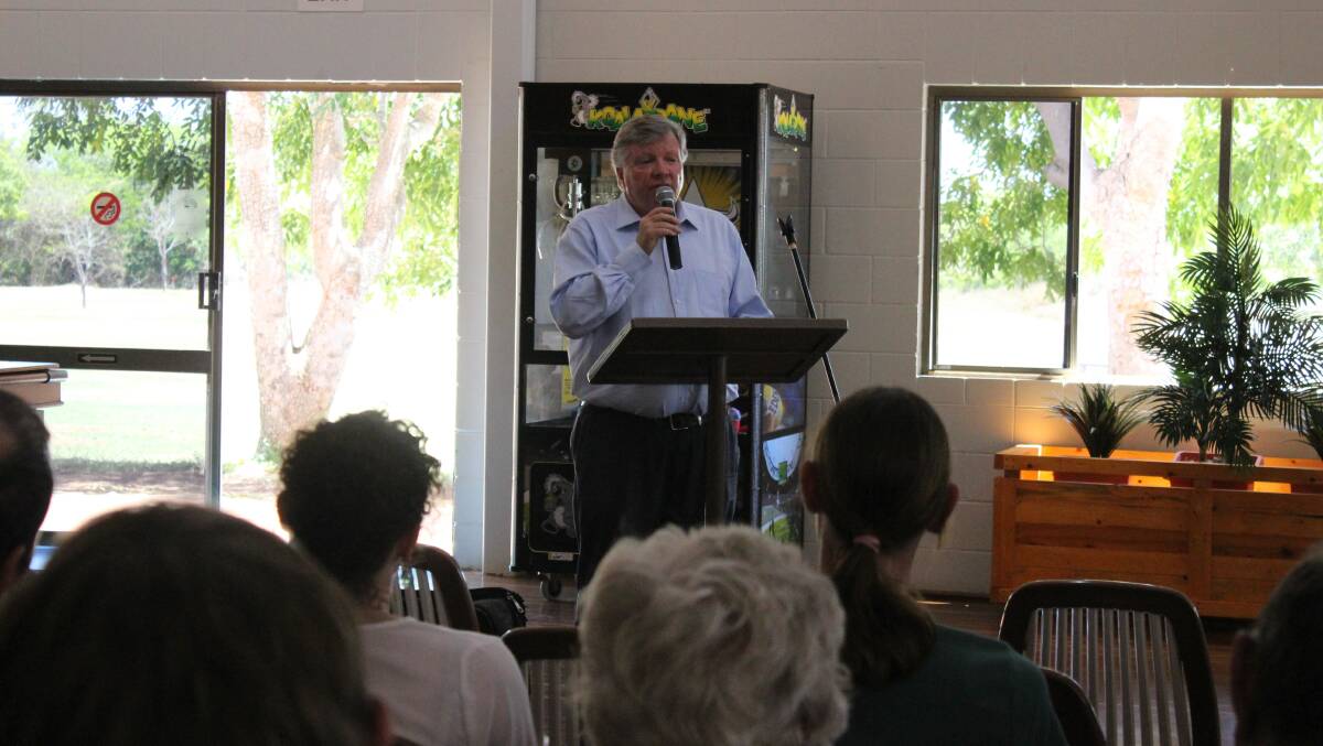 John Gunthorpe, convenor of Australian Cattle Industry Council, speaking at a meeting in Charters Towers, Queensland.