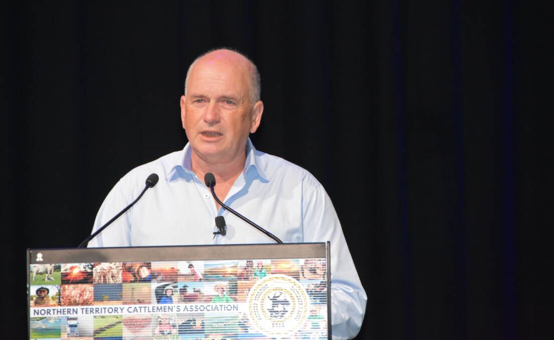 HEAR THIS: The deputy secretary of biosecurity and compliance with the Department of Agriculture, Water and Environment Andrew Tongue speaking at the NTCA conference in Darwin this week.