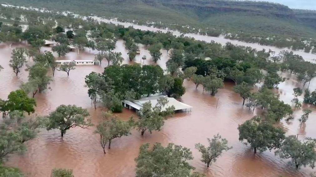 The flooded Victoria River Roadhouse. Picture: supplied.