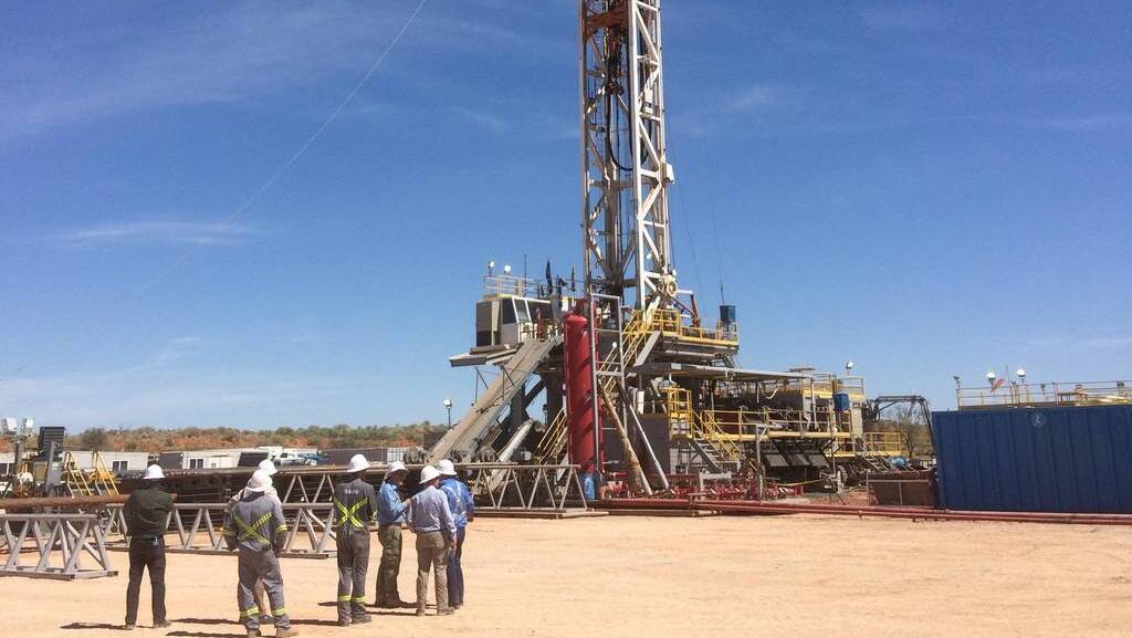 ON SITE: The Northern Territory's panel of scientific experts visited a Santos gas well earlier this year. Picture: supplied.