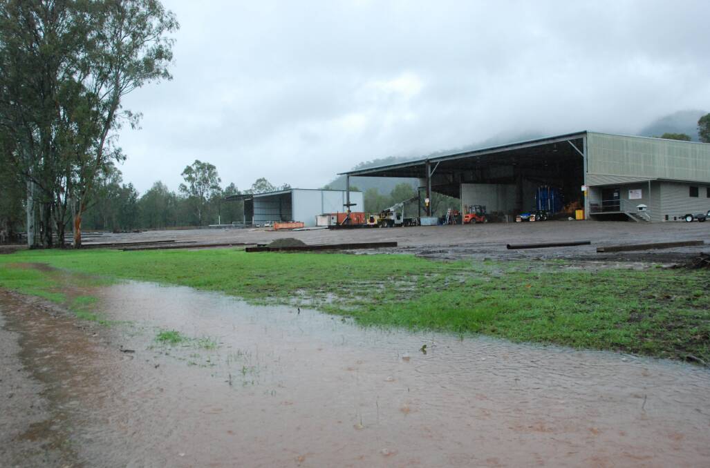 Widgee Engineering manufacturing plant during a recent rainfall event.