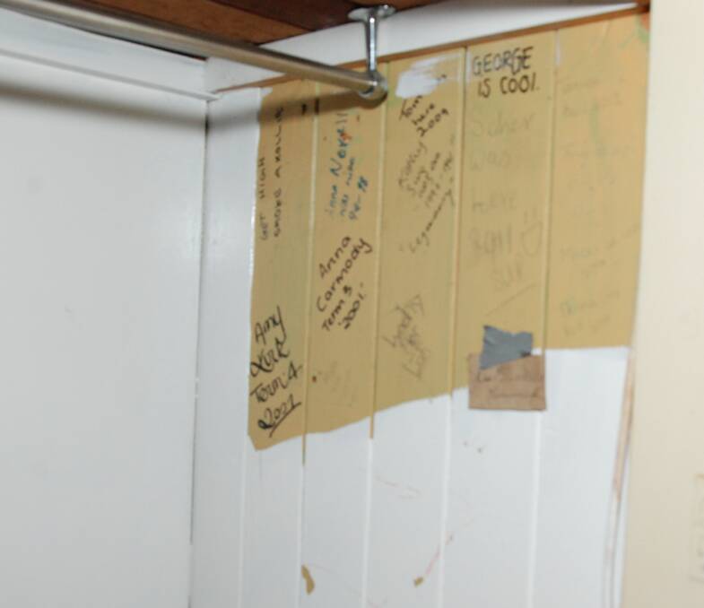 Some of the old St Ursula's College boarding girls signatures in one of the home's cupboards.