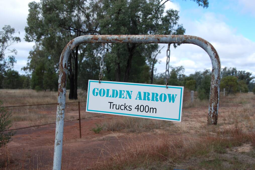 The enterance sign to Golden Arrow property at Hannaford. 