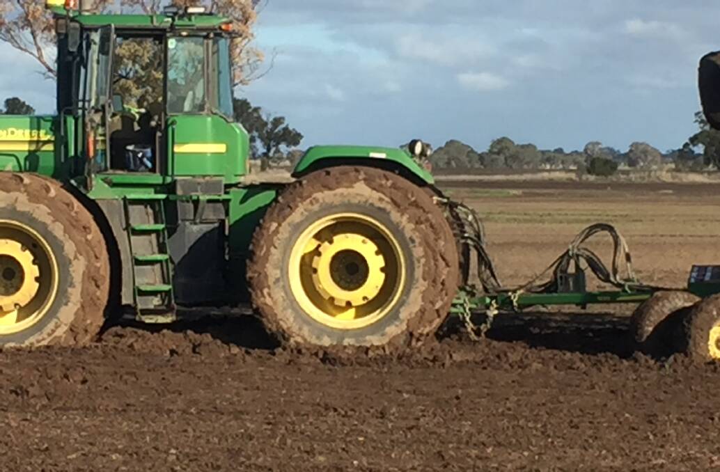 Bogged tractors are not an uncommon sight in central western Victoria after heavy May rainfall. 