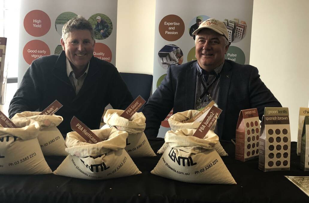 Rob Launder and Peter Blair, PB Seeds, officially released a new lentil variety, PBA Highland XT, last week in Horsham.