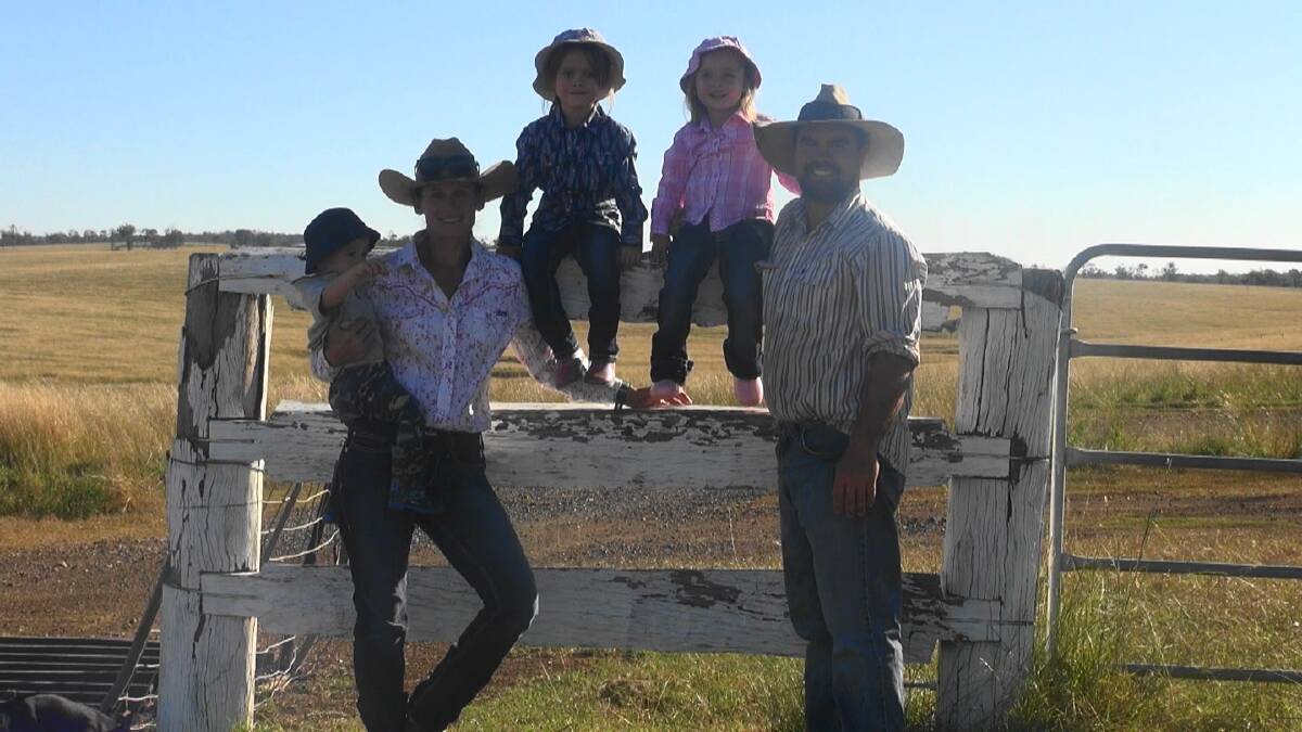 The Duncombe's: Bernie and Christelle Duncombe on Arakoon with their children Henry, Zara and Morgan.