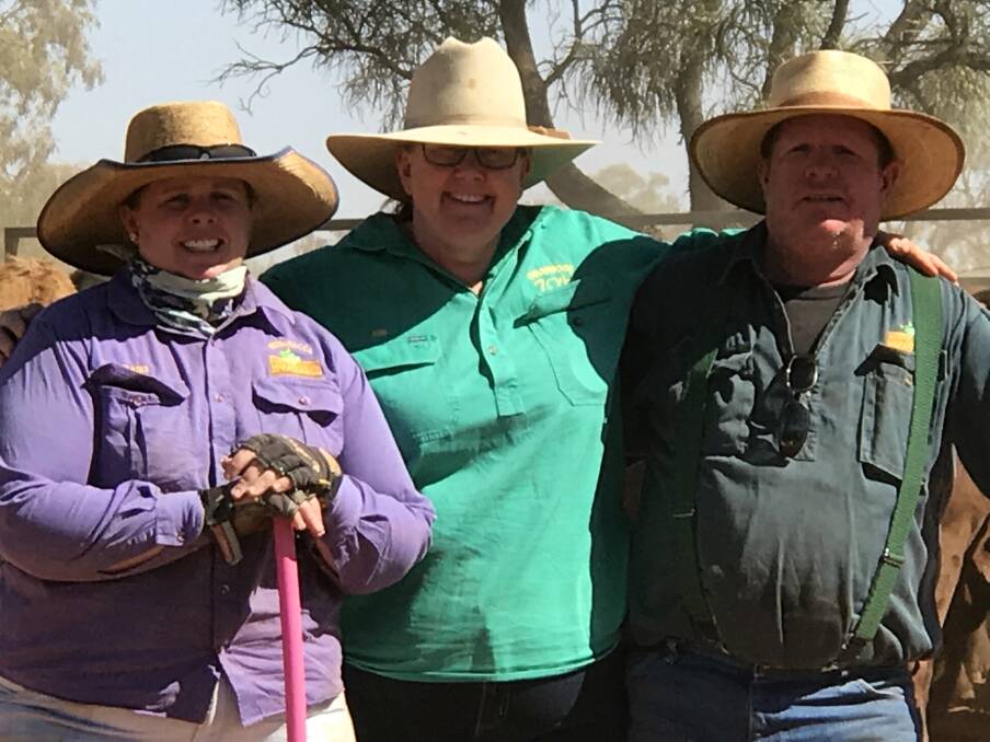 Big job: Rick and Ann Britton, along with their daughter, Claire, are currently running a herd of 5000 head across eight properties encompassing 189,860 hectares of arid natural range landscape in North West Queensland.