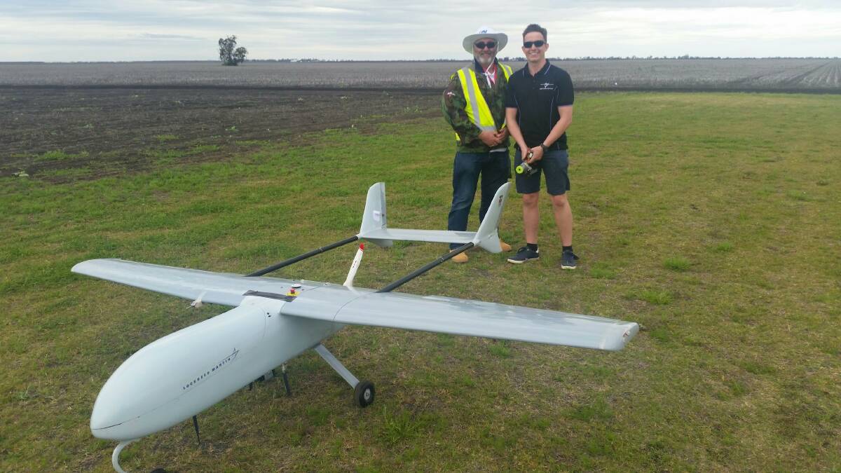 Special guest: Judge of the 2017 UAV Challenge Jim Coyne with competitor Josh Seymour from UNSW. An international speaker in drone technology, Mr Coyne, will be present and MC the Dalby Drone Forum this year.