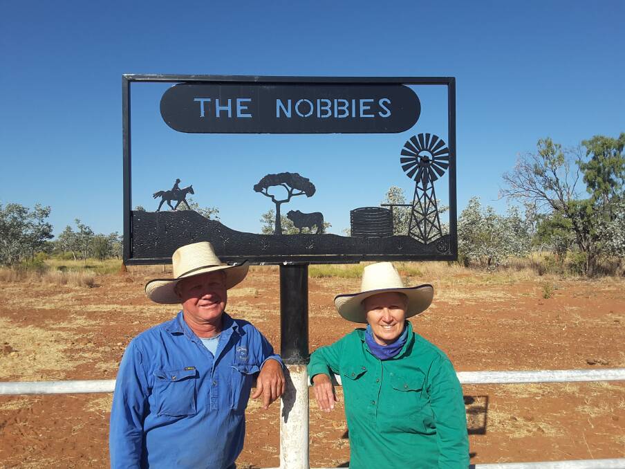Home: Coral and Peter Davies at the boundary grid of The Nobbies, where they've lived and worked since 1990.