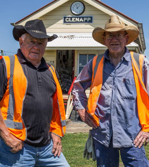 Dennis (left) and Rob Sibson are the Glenapp Boys. Each week they set up camp beside the remnants of the Glenapp railway station just to keep history alive. 