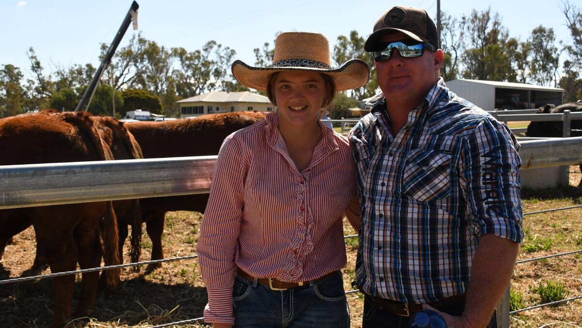 Belle and Rob Leyden, Stanthorper Qld looking over the two bulls they purchased at today sale.