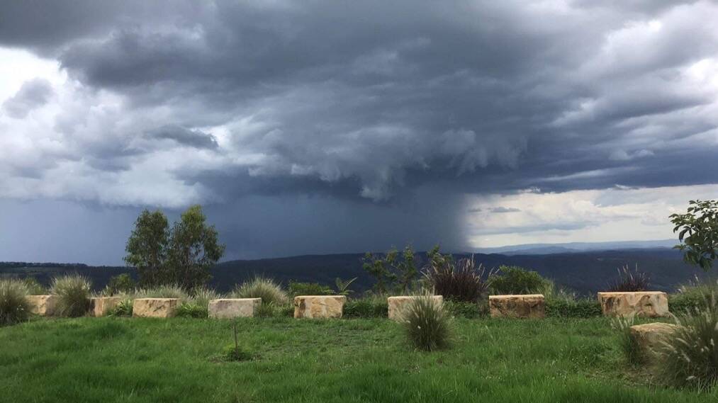 The storm that dumped 79mm at Anduramba Homestead, Crows Nest, taken by Ashley Peel from Ravensbourne National Park.