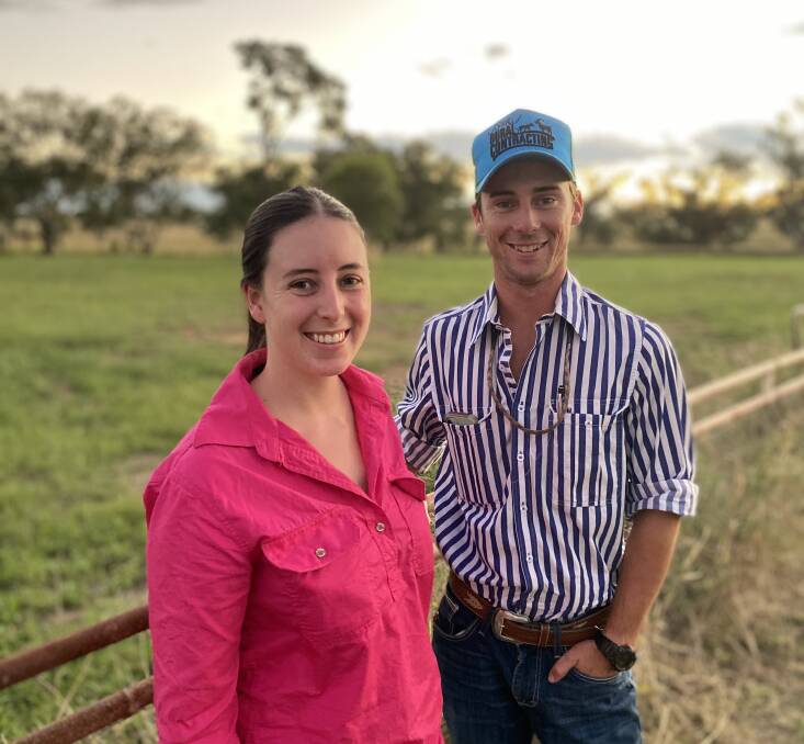 Pip and Will Hacker at home at Muckadilla, just before heading to Sydney for the national junior sheep and wool judging. Picture: Linda Hacker