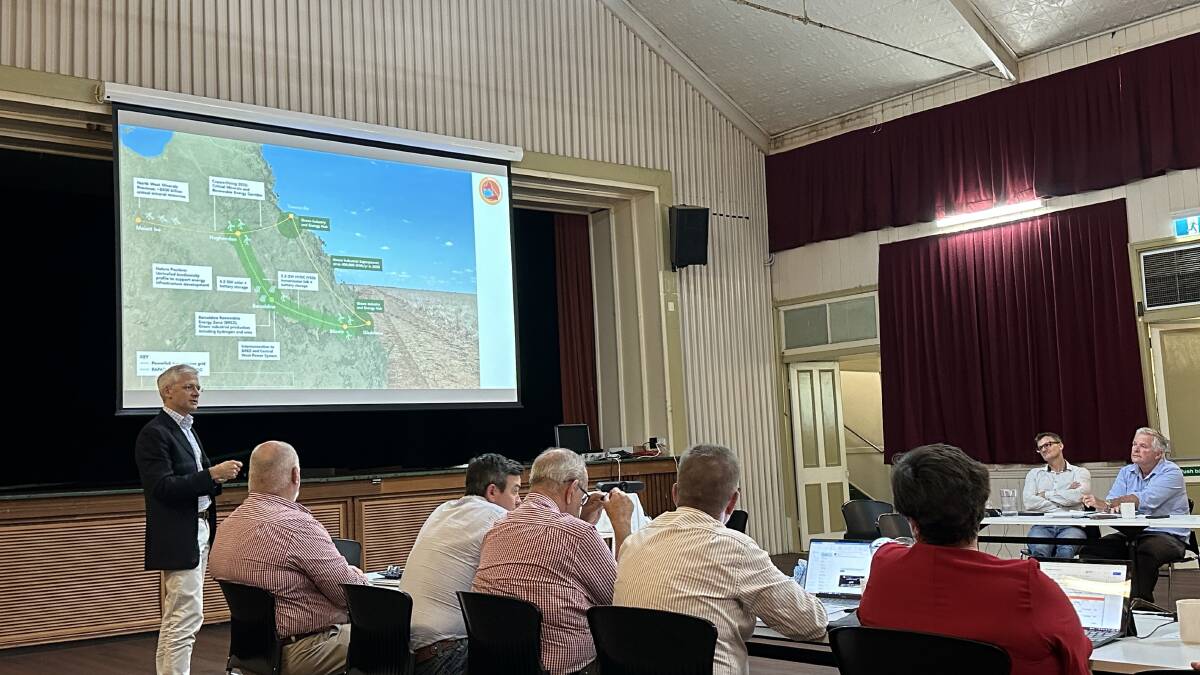 A RAPAD board meeting last year discussing the clean energy corridor proposal from Hughenden to Biloela, via Barcaldine. Picture: Supplied