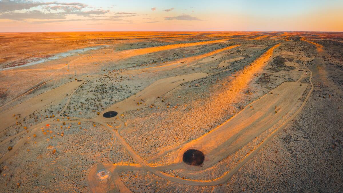 The spectacular Birdsville Dunes golf course from the air. Pictures: Reuben Nutt
