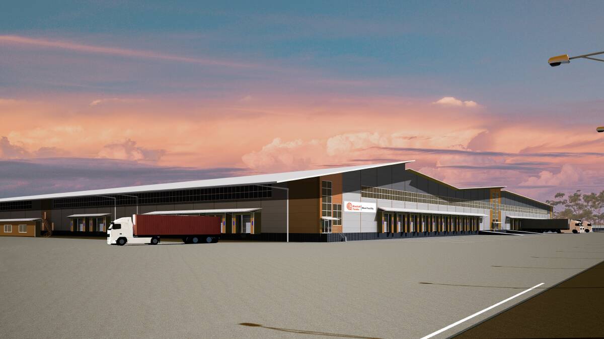 An artist's impression of what the processing plant could look like, on land that would need to be purchased or leased beside the Blackall Saleyards.