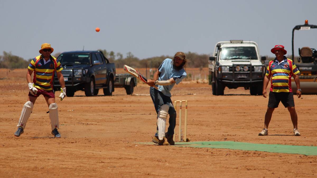 Nathan batting for Stonehenge at the 2016 Barcoo Shire Big Bash cricket tournament.
