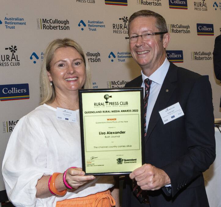 Lisa Alexander receiving her Queensland award from Robert Gee, Department of Agriculture and Fisheries. Picture supplied.