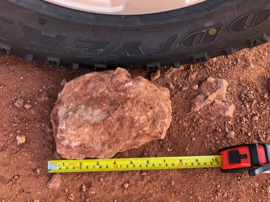 The size of some of the loose stones on the road.