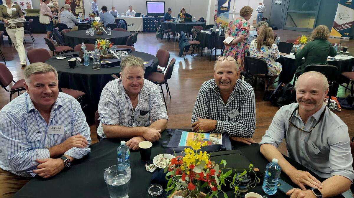 AgForce sheep wool and goats president Stephen Tully, second right, with Bruce McLeish, Boyd Webb and Paul Doneley at the AgForce general meetings in Longreach. Picture: Sally Gall