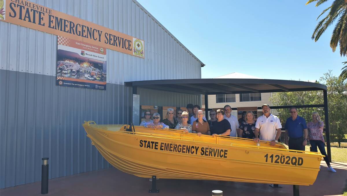 The flood anniversary bus tours are taking people to a permanent history display at the Charleville SES headquarters.