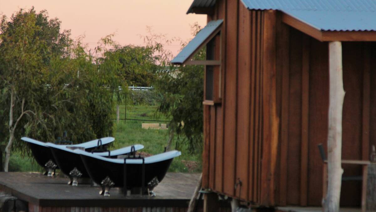 Some of Longreach's boutique accommodation offers outdoor bathing.