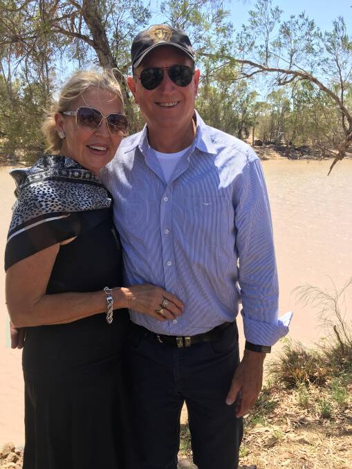 Fiona and Fraser Anning on the banks of the Balonne River in Queensland. Picture supplied.