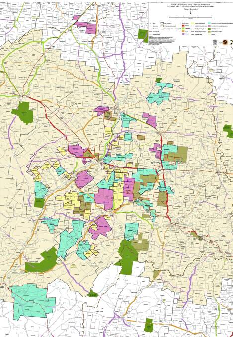 The map shows the extent of cluster fencing activity in the central west.