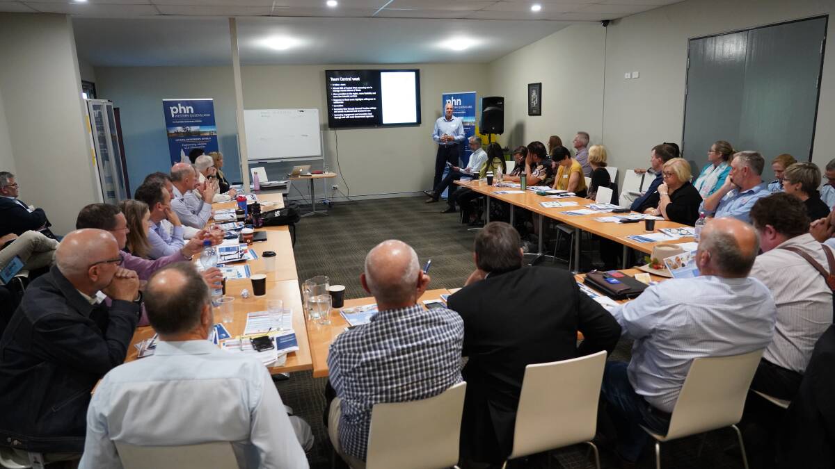 Central West Primary Health Network CEO Stuart Gordon addressing the 50 attendees at the mental health roundtable in Longreach this week.