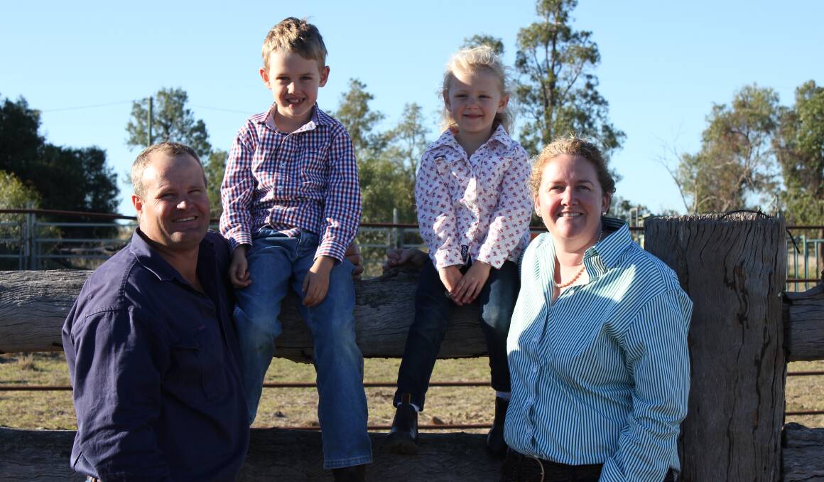 Healthier times: Beau Beissel and his sister Maggie, with their parents Craig and Bec Beissel, taken before he came down with Q fever at Roma. Photos supplied.