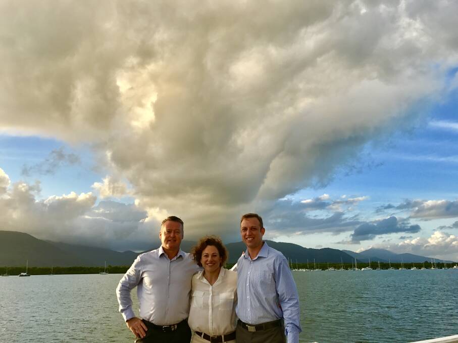 Announcing Climate Transition and Adaptation policies in Cairns last week, the deputy Premier, Jackie Trad, pictured here with the ALP candidate for Cairns, Michael Healy, and Environment Minister, Steven Miles, said setting a target of zero net emissions by 2050 sends a clear message that Queensland will be a leader in the low carbon economy. She said it would attract new investment and industries to the state, ensuring sustainable jobs.