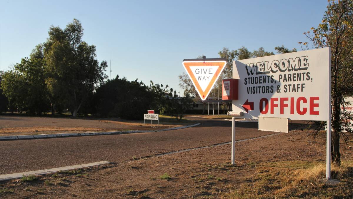 The welcome sign is still out at the Longreach Pastoral College but no students, parents or staff are on campus.