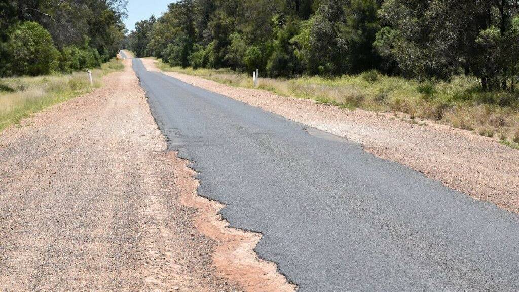 Some of the 32 kilometres of two metre wide bitumen on the Condamine Road that wide loads have been diverted onto. Picture supplied.