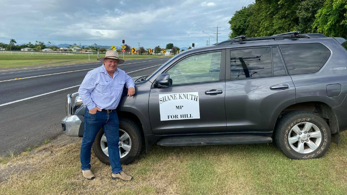 Hill MP Shane Knuth with his car. Picture supplied.