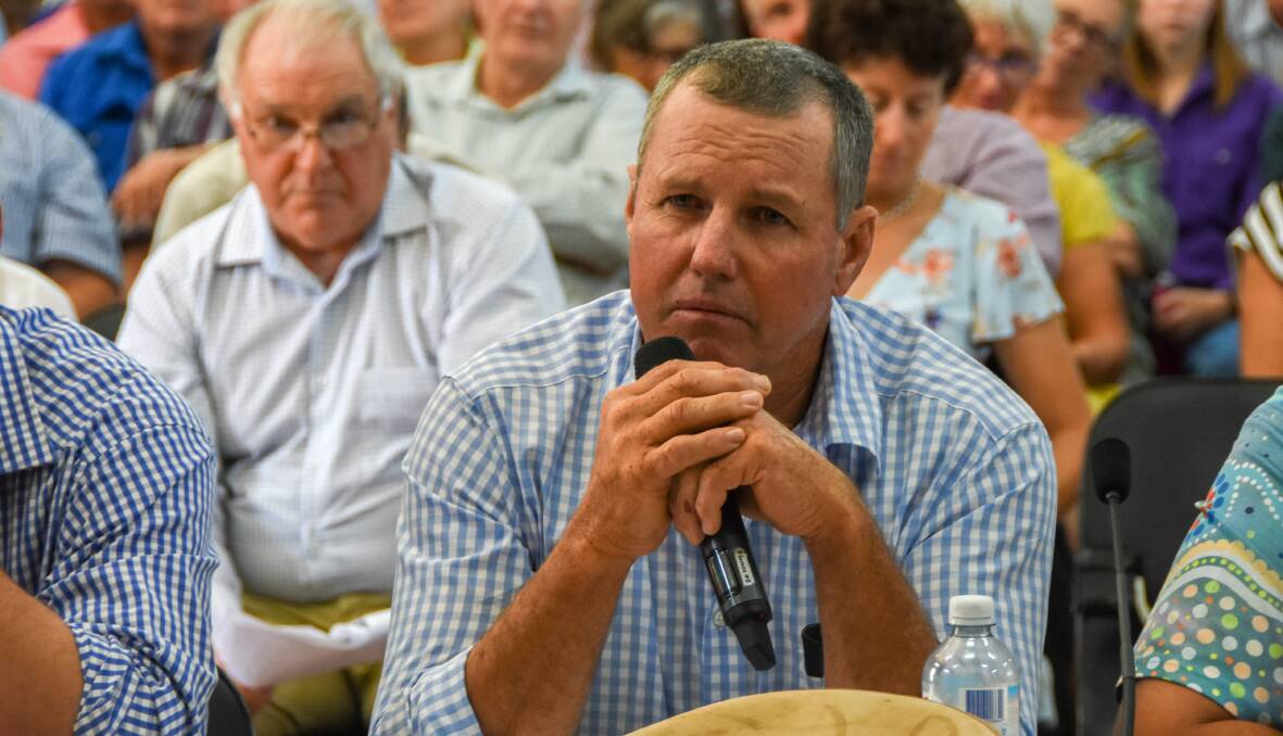 Scott Sargood appearing before the vegetation management hearing in Charleville last year. Picture - Lucy Kinbacher.