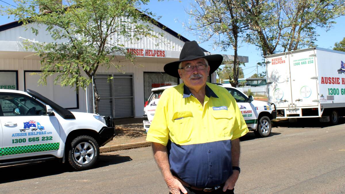 Aussie Helpers founder Brian Egan outside the drought charity's Charleville headquarters. Picture - Sally Cripps.