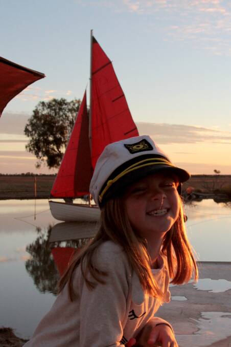 Fun angle: "Captain Smithy" aka Sophie Walker gets into the sailing spirit. Picture: Sally Cripps.