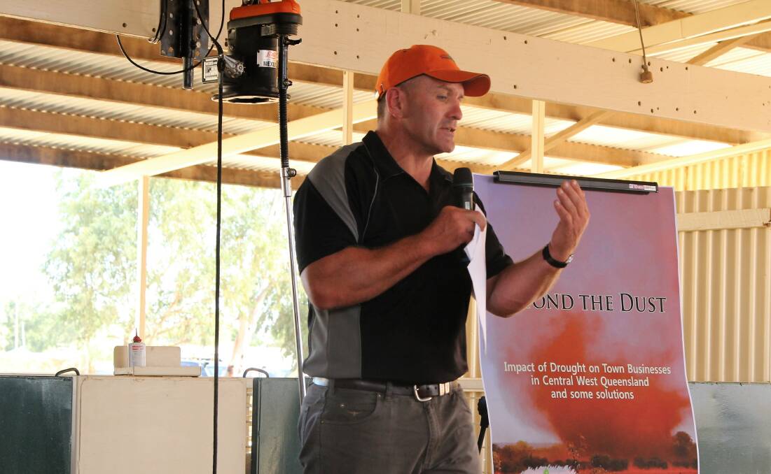 Tackling difficult issues: Shane Webke's call at the Longreach Show for a prolonged education initiative to improve urban understanding of rural issues was well received. Picture: Sally Cripps.