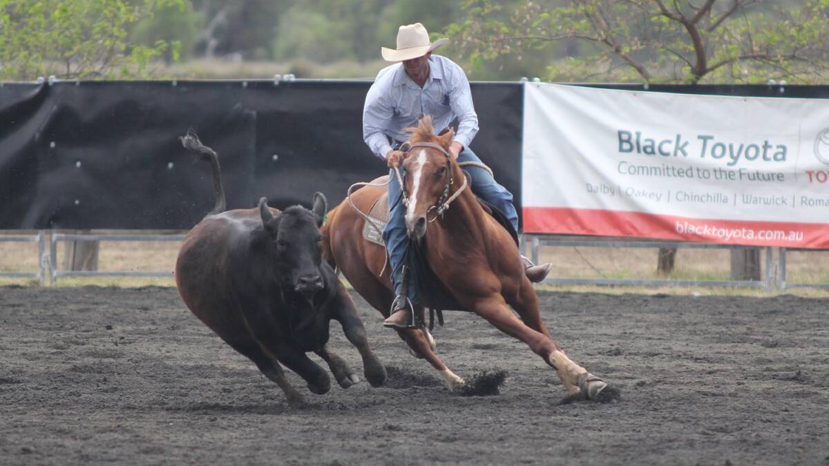 Peter Black competing on Destiny in the final of the Condamine Bell Novice in Oct 2022. Picture: Robyn Paine