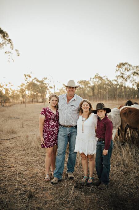 Kylie Stretton, second right, with husband Shane and children Ella-Beth and Clancy, has been targeted by animal activists and is urging concerned people to get behind the #protectourfarms campaign, to ensure that measures were taken to prevent similar acts of intimidation from continuing. Picture - Vicki Miller Photography.