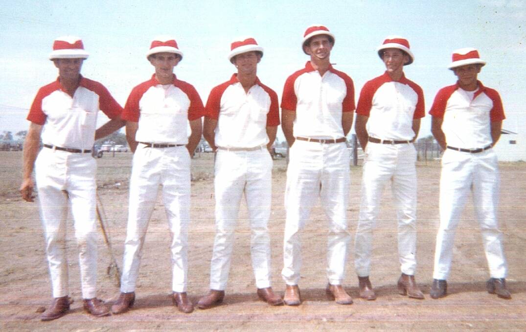 Ken Riley played polocrosse for a few years, here on the left as a member of the 2B Terrick team with Stuart Geary, David Glen, Bob Fawckner, Paul McIntyre and Ian Oakes, but took on more administrative work for the sport.