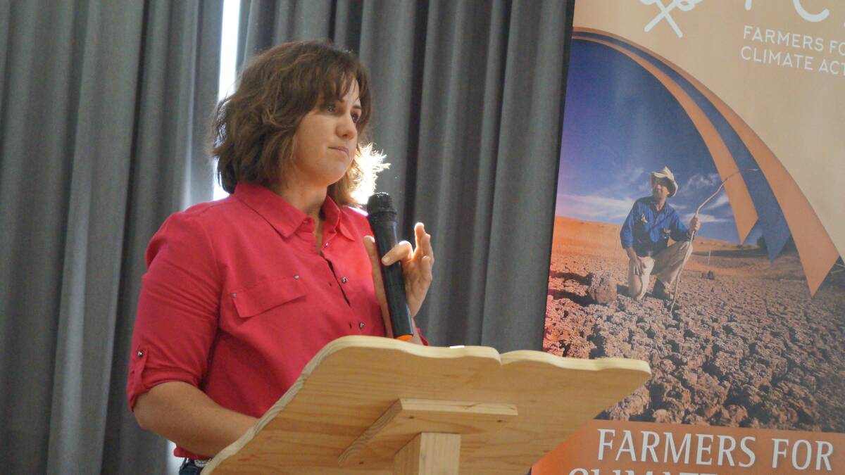 Longreach grazier, Jody Brown, speaking at the Farmers for Climate Action forum.