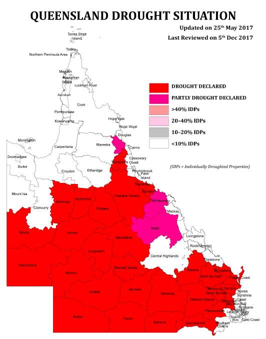 The drought situation in Queensland at the end of 2017.