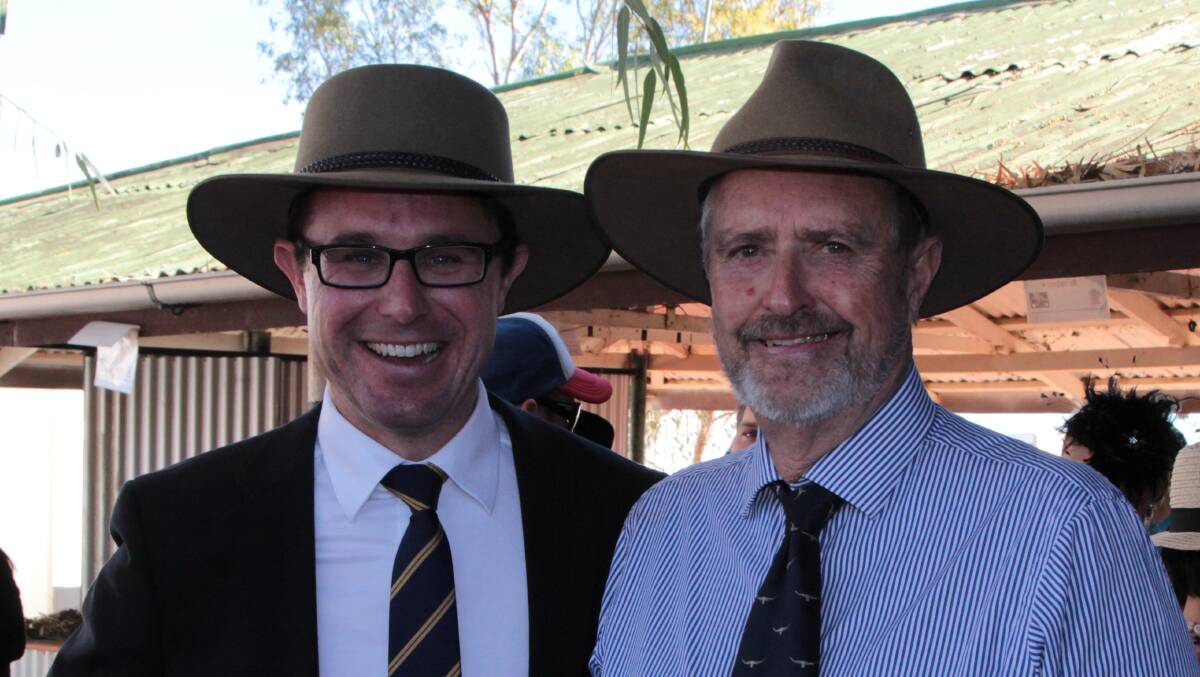 New opportunities: Longreach Regional Council mayor, Ed Warren, right, pictured with Maranoa MP, David Littleproud, says last week's agricultural training college announcement was the culmination of a decline due to corporate culture. Picture: Sally Cripps.