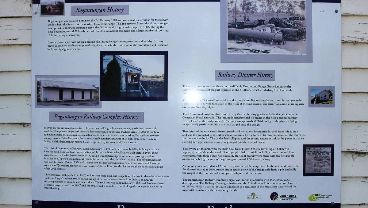 Interpretative signage of the terrible accident details the night's events and the station's place in Queensland railway history.