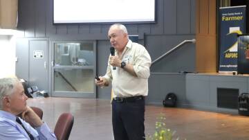 Simon Quilty speaking at the AgForce forum in Longreach. Picture: Sally Gall