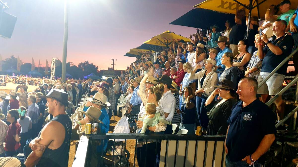 Some of the 3000-strong crowd enjoying the Saturday night program at Longreach. Picture: Sally Gall